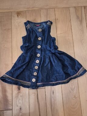 Girls Size 12m Vince Camuto Denim Button-Front Dress